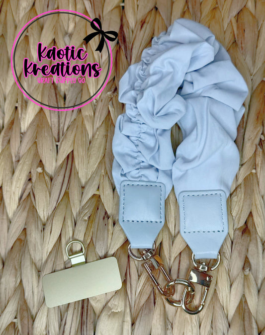 SCRUNCHIE KEYCHAIN/PHONE WRISTLET - LIGHT BLUE (1ct)