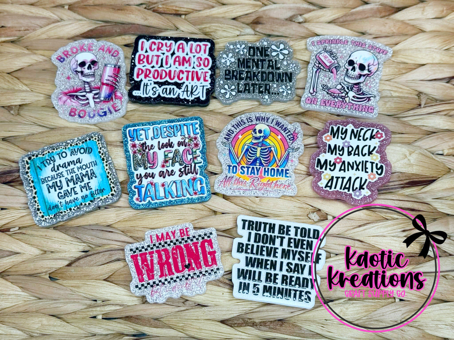 10pc FLATBACK ACRYLIC BUNDLE FB4 (1ct)