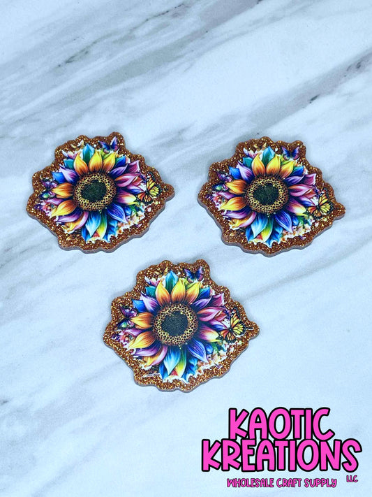 FLATBACK ACRYLIC SUNFLOWER F84 (1ct)