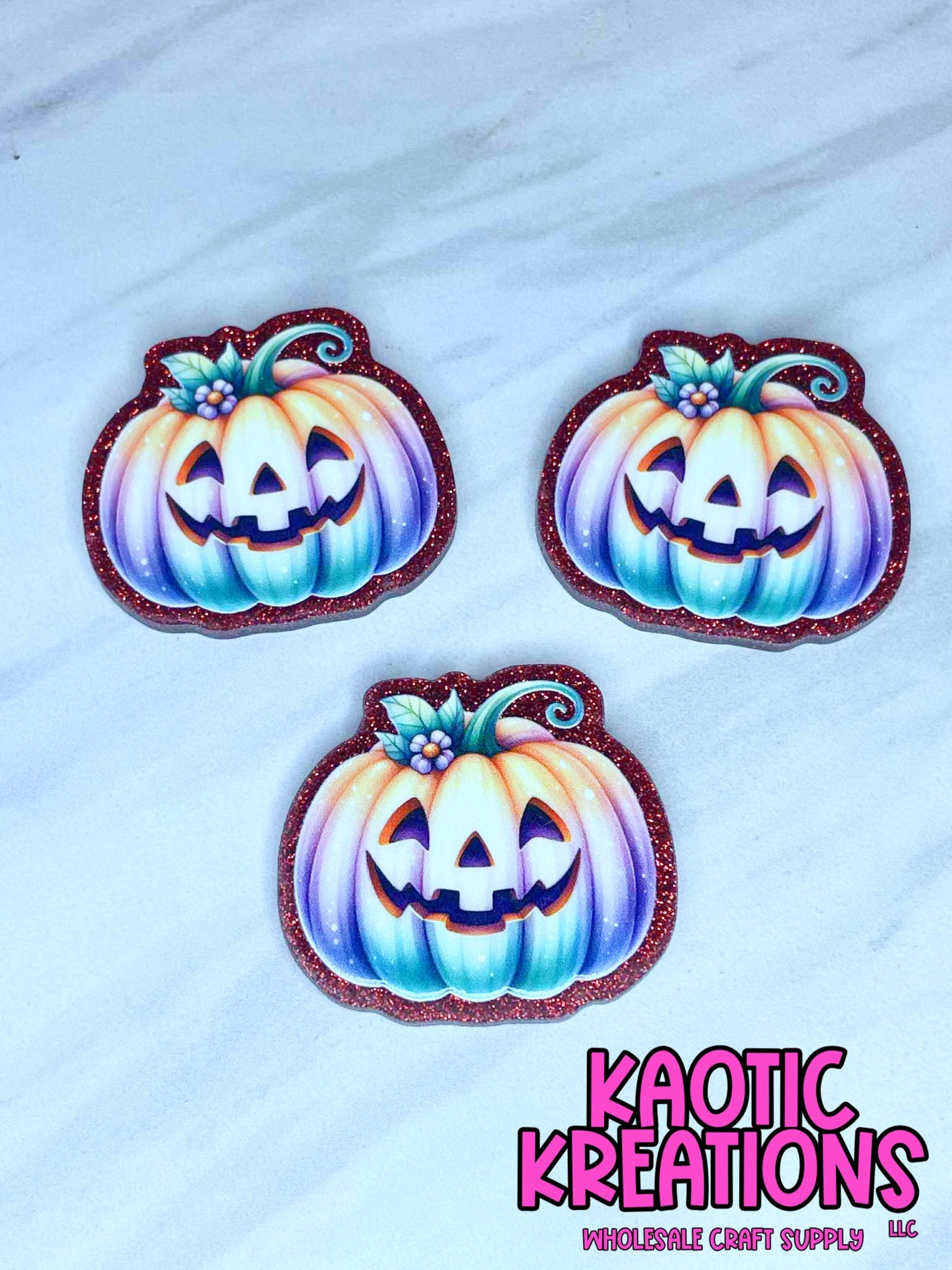 FLATBACK ACRYLIC COLORFUL PUMPKIN F450 (1ct)