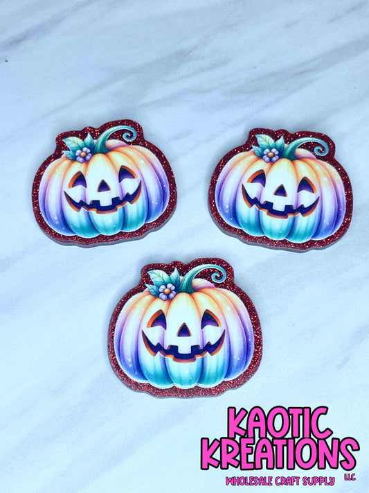 FLATBACK ACRYLIC COLORFUL PUMPKIN F450 (1ct)