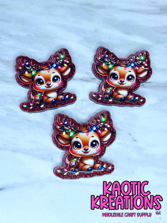 FLATBACK ACRYLIC CUTE REINDEER F363 (1ct)