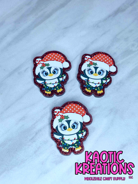 FLATBACK ACRYLIC CHRISTMAS PENGUIN F555 (1ct)