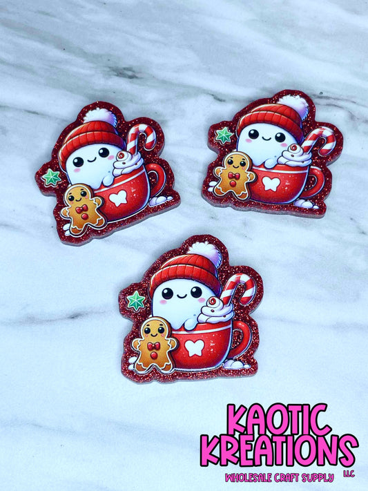 FLATBACK ACRYLIC CHRISTMAS GHOST F382 (1ct)