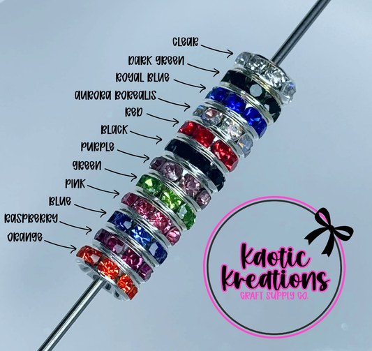 10MM LARGE HOLE RHINESTONE SPACERS (10ct)